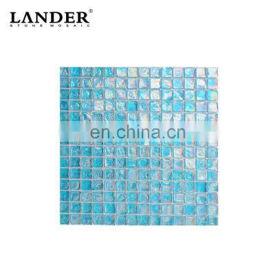 swimming pool transparent turquoise glass mosaic floor tile backsplash aqua blue pool mosaic molten glass mosaic tiles