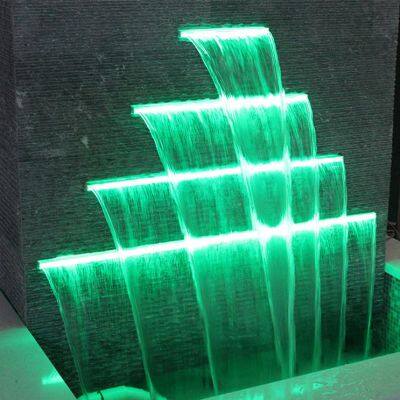 China Manufacturer Wall Acrylic Swimming Pool Water Blade Cascade Raindrop Garden Outdoor Sheer Water Descent Pool Waterfall
