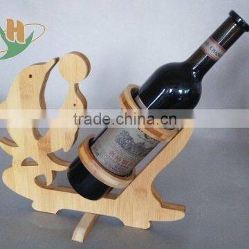 2015 new beautiful design attractive and convenient bamboo wine bottle holder