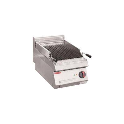 Промышленный электрический гриль с лавовыми камнями, чугунными решетками и защитой от перегрева