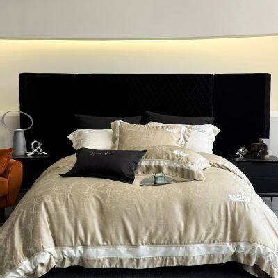 Minimalist 100% Premium Cotton Bedding Set, Queen Size Breathable 4-Piece Duvet Cover Set