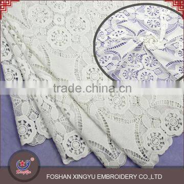 Sale high quality factory water soluble micro fiber polyester Chemical lace fabric decoration for wedding dress, apparel