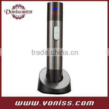 High tech Cordless Rechargeable Electric Wine Opener in Stainless-Steel,with Infrared Wine Thermometer and Digital LCD