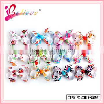 Mix patterns wholesale headwear small ribbon bow ,wholesale hair bows alligator clip