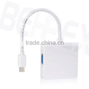 3 in 1 Mini Displayport DP to VGA DVI MDI Adpater Cable for Macbook photo-3