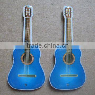 Popular Epoxy Guitar shaped LED flashing light lapel pins in China