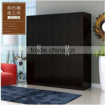 Bedroom Wardrobe Designs with 4 Door Wooden Color