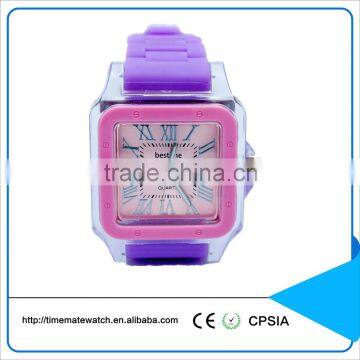 custom logo silicon watch geneva silicone watch woman