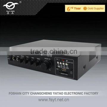 Four-function public address equipment amplifier