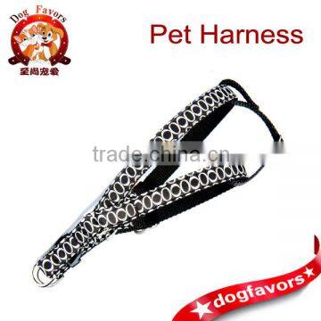 Dog harness black white oval circle jaquard fabric pet harness for small dog to large dog Boy male step in dog harnessDog leash