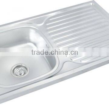 100*50cm Mat Finish With Rubber Pad Stainless Steel Sink Hot Sale for South America