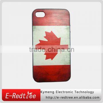 Canada flag printing plastic cell phone cases for Iphone 5