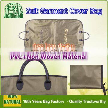 Dustproof + Waterproof Garment Cover Bag / PVC+Non Woven Material Suit Garmetn Cover