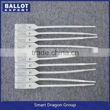 Plastic seal security for ballot and election