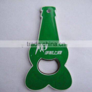 guitat shape plastic bottle opener keychain