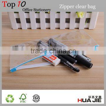 Office supply custom size transparent colored zip lock plastic bags with zipper