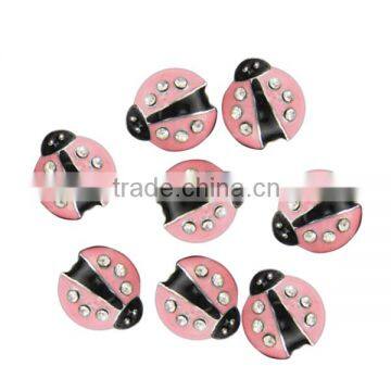 Fashion rhinestone 10MM ladybug slider charms for DIY bracelets