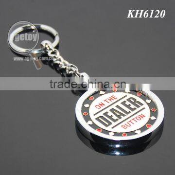 High Quality Zinc Alloy Metal Casino Chips Custom Engraved Enamel Personalized Poker Chip Keyring