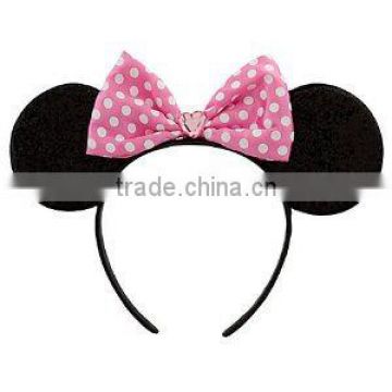 minnie mickey mouse ears headband and bow H-1502