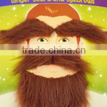 Ginger Beard & Eyebrows Scottish Man Set Brown fake Moustache Fancy Dress Party MU501