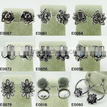 Plated Silver Pearl Ring Rhinestone Rings Big Opal Ring R797 photo-6