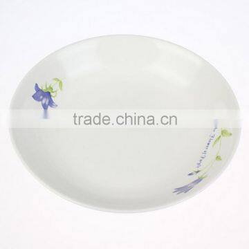 hot sale ceramic soup plate with flower design / flower design ceramic porcelain deep dishes plates