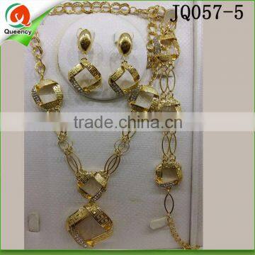 gold plated earring necklace bracelet set nigerian