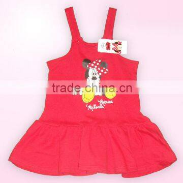 100% cotton Fashion Summer girls dress casual suspenders skirt dresses kids clothes