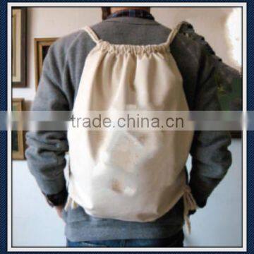 Cotton canvas promotional drawstring backpack bag