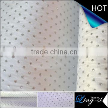 N/P Taffeta Dot Metallic Printed Fabric For Dress DSN420