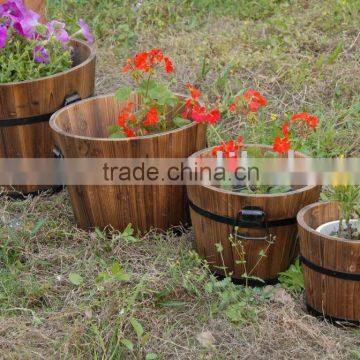 Outdoor solid wooden flower planter boxes