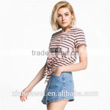 Factory Custom T Shirts Printed Stripe T Shirt Womens Oversized