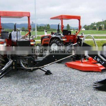 towable backhoe powered by agricultural tractor