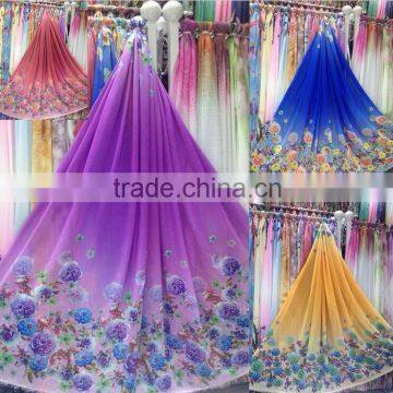 Chiffon 100% Polyester Custom Digital Printing Fabric