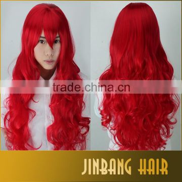 Hot Sale 80cm Long Wavy female 29 colors ladies synthetic hair wig, heat resistant fiber cosplay wig