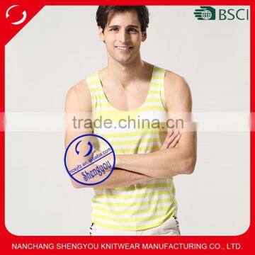 China manufacturer custom spandex polyester men stringer tank top