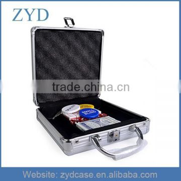 100Pcs Playing Cards Case Silver Aluminum Poker Chip Carrier ZYD-LX111004