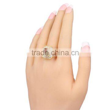 Less Than 1 Dollar Jewelry Zinc Alloy Rhinestone Gemstone Gold Finger Ring Woman photo-4