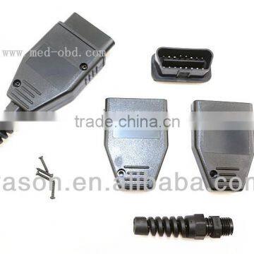 OBD2 Connector Male J1962m Plug with Enclosure and Cable Strain Relief