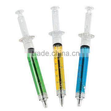 Free Samples Novelty Design 2016 the Cheapest Promotional Plastic Assorted Colorful Syringe Pens Injection Shaped Ballpoint Pen