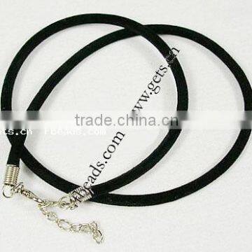 3mm Black With Rubber Core & Iron Chain Velvet Necklace Cord