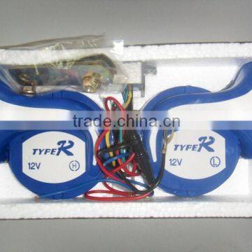 Classical horn 12v electric magic snail horn blue and white plastic snail horn