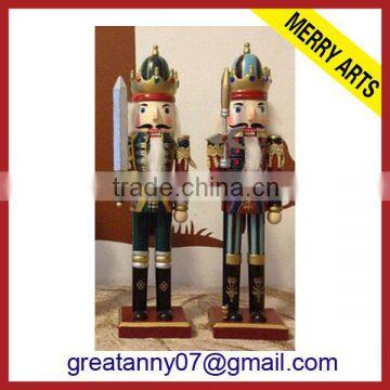 China supplier custom 12" wood nutcracker soldier