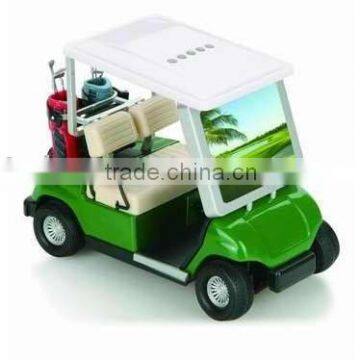 Golf cart with digital photo frame