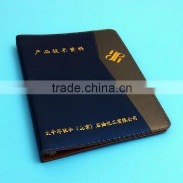 Professional printing top quality plastic folder,faux leather presentation folder, PVC folder