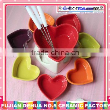 ceramic heart fondue ceramic fondue with dish set