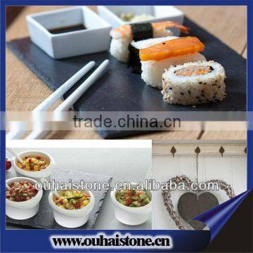 Handmade high quality slate stone plates with delicate package black sushi plate