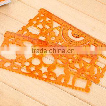 High Quality Soft 2 PCS In One Set Plastic Ruler Drawing Stencil photo-5