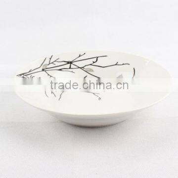 Hot sale wholesale christmas ceramic dinnerware, porcelain round soup plate