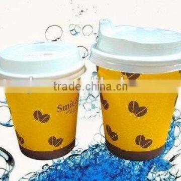 Single wall hot coffee paper cups with lid